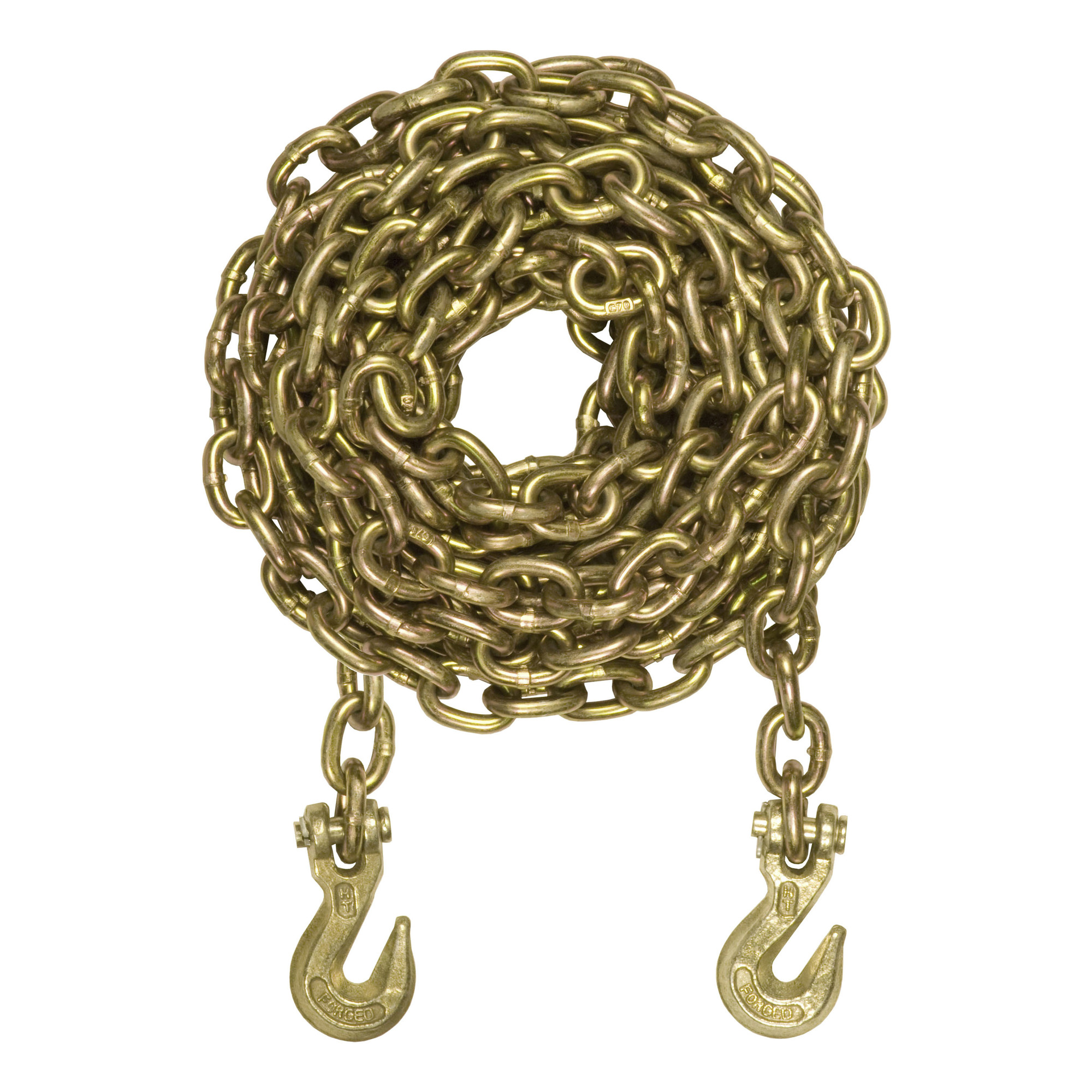 Curt Manufacturing, 25ft. Transport Binder Safety Chain w 2 Clevis Hooks, Working Load 4700 lb, Length 300 in, Material Steel, Model# 80308
